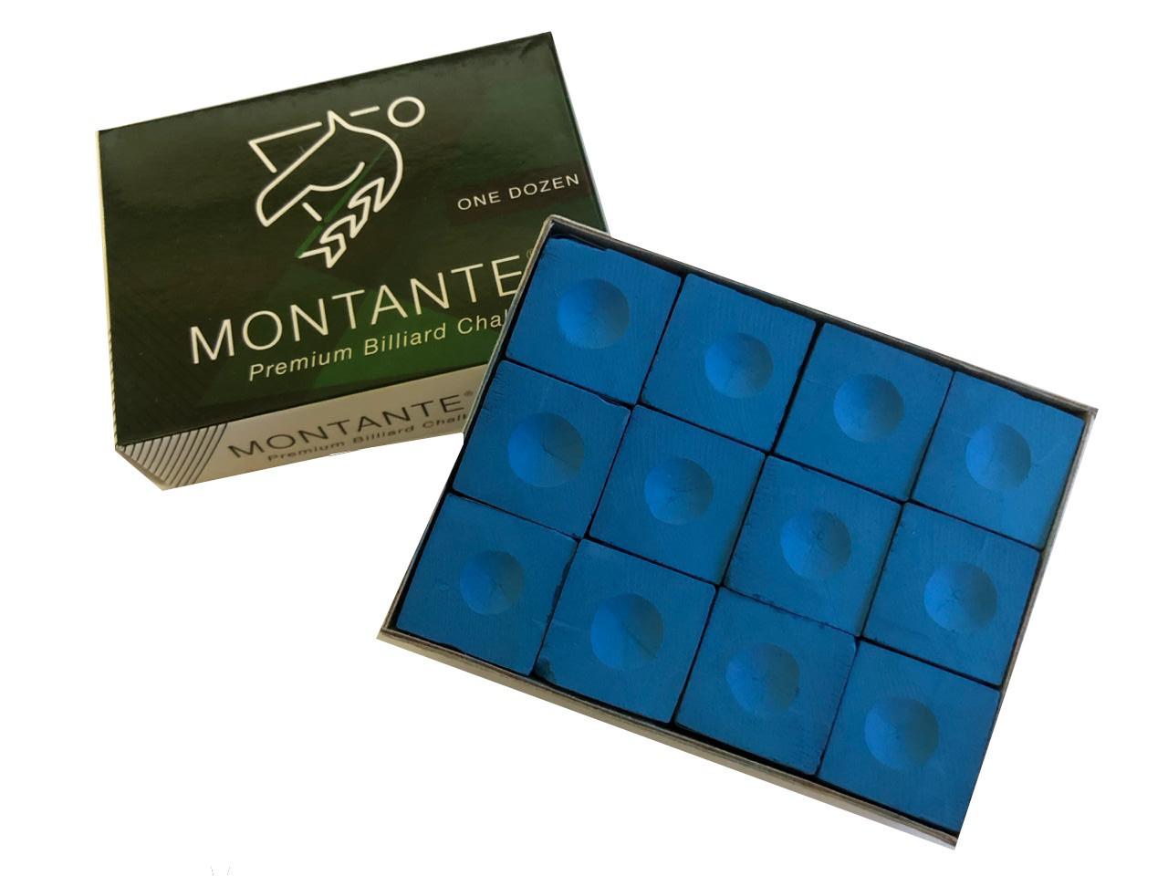 Giz Montante Azul Profissional para Taco de Bilhar com 12 Peças